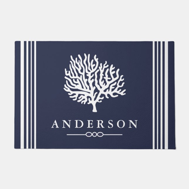 白航海の海サンゴ|パーソナライズされた| ドアマット (正面)