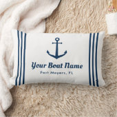 白航海の海軍のカスタムボート名 ランバークッション (ブランケット)