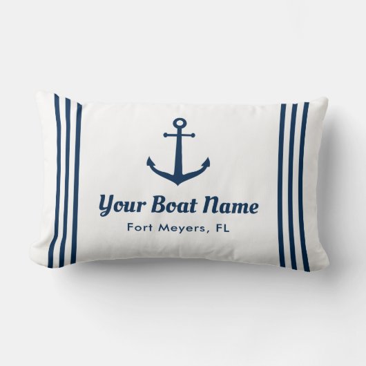 白航海の海軍のカスタムボート名 ランバークッション (正面)