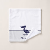 白航海の色とネイビーブルーペリカン風呂 バスタオルセット (ウォッシュタオル)