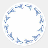 白航海の青の船縁どが空白の好き ラウンドシール (正面)