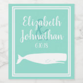 白航海の鯨と海ガラスグリーン結婚ズ ワインラベル (シングルラベル)