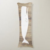 白航海の鯨フェイク軽船木材 ボディピロー (正面縦)