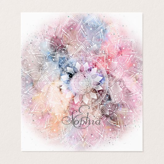 白色お洒落曼荼羅デザイン 名刺 (外部フラット)