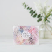 白色お洒落曼荼羅デザイン 名刺 (スタンド正面)