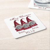 白色と赤の格言 スクエアペーパーコースター (アングル)