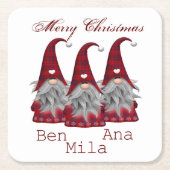 白色と赤の格言 スクエアペーパーコースター (正面)