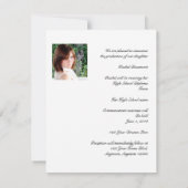 白色と銀のスクロールリボン卒業式 招待状 (裏面)