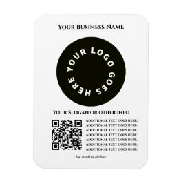 白色とQRコード独自の文字とロゴを追加 マグネット