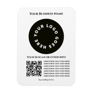白色とQRコード独自の文字とロゴを追加 マグネット