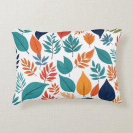 白色に熱帯の離れ植物柄 アクセントクッション