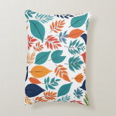 白色に熱帯の離れ植物柄 アクセントクッション (裏面(縦))