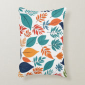 白色に熱帯の離れ植物柄 アクセントクッション (正面(垂直))