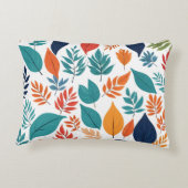 白色に熱帯の離れ植物柄 アクセントクッション (裏面)