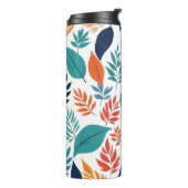 白色に熱帯の離れ植物柄 タンブラー (回転左)