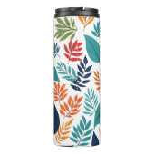 白色に熱帯の離れ植物柄 タンブラー (裏面)