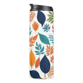 白色に熱帯の離れ植物柄 タンブラー