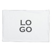 白色のビジネスカスタムロゴまたは会社ロゴ 枕カバー (裏面-左)