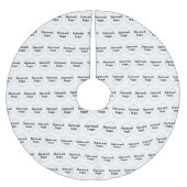 白色のビジネスロゴのシームレスなパターン ブラッシュドポリエステルツリースカート (正面)