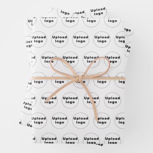 白色のビジネスロゴのシームレスなパターン ラッピングペーパーシート (インサイチュ)