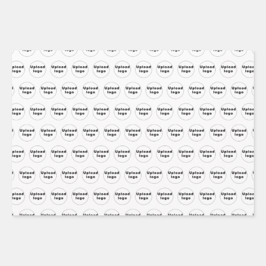 白色のビジネスロゴのシームレスなパターン ラッピングペーパーシート (正面)