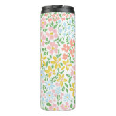 白色のフローラカラフルパターンをベクトル タンブラー (裏面)