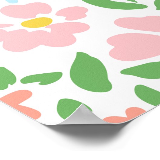 白色のフローラカラフルパターンをベクトル ポスター (角)