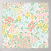 白色のフローラカラフルパターンをベクトル ポスター (正面)