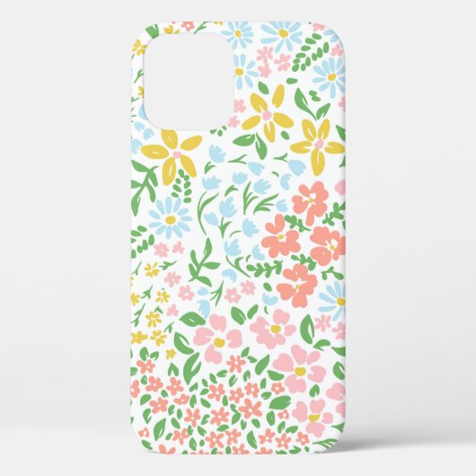 白色のフローラカラフルパターンをベクトル  Case-Mate iPhoneケース (裏面)