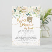 白色のフローラベビースプリンク（ZOOMベビーシャワー） 招待状 (スタンド正面)