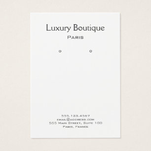 白色のミニマルジュエリーイヤリングディスプレイ