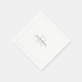 白色のモノグラム(名前/イニシャル) スタンダードカクテルナプキン (角)