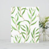 白色のユーカリ水彩模様 (スタンド正面)