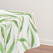 白色のユーカリ水彩模様 テーブルクロス (インサイチュ)