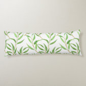 白色のユーカリ水彩模様 ボディピロー (裏面)