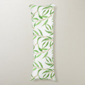 白色のユーカリ水彩模様 ボディピロー (正面縦)