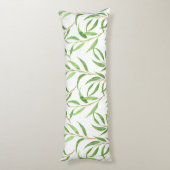 白色のユーカリ水彩模様 ボディピロー (裏面 (縦))