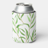 白色のユーカリ水彩模様 缶クーラー (缶裏面)