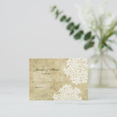 白色のヴィンテージフローラシーティングカード プレイスカード (スタンド正面)