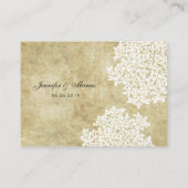 白色のヴィンテージフローラシーティングカード プレイスカード (裏面)