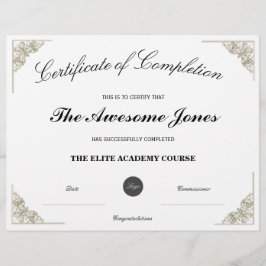 白色の修了証とロカスタムゴ