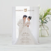 白色の写真結婚式招待状 招待状 (スタンド正面)