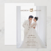 白色の写真結婚式招待状 招待状 (正面/裏面)
