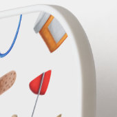 白色の医療パターン ピックルボールラケット (左詳細)