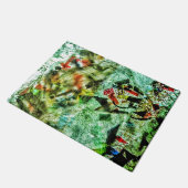 白色の抽象芸術再生プラスチックのモチーフを整形 ドアマット (アングル)