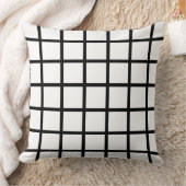 白色の正方形の模様と黒縁ど クッション (ブランケット)