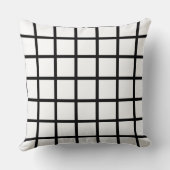 白色の正方形の模様と黒縁ど クッション (裏面)