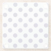 白色の紫外線水玉模様 ガラスコースター (裏面)