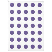 白色の紫外線水玉模様 クリップボード (裏面)