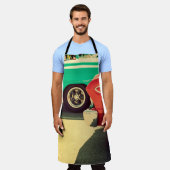 白色の電子ミュージカルキーボードシンセサイザー エプロン (着用した状態)